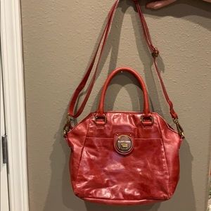 Elliott Lucca red leather crossbody/satchel bag